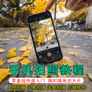 手机摄影教程拍摄拍照课程从入门到精通技巧人像修图剪辑亲子风景-淘宝虚拟仓