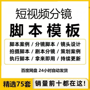 短视频拍摄脚本分镜头表模板抖音计划表剧本拉片宣传片策划表格-淘宝虚拟仓